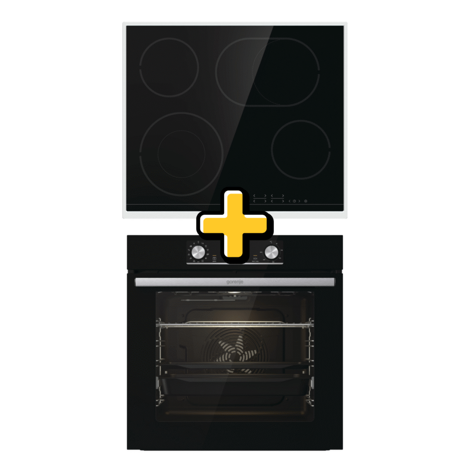 Gorenje JUMP SET BLACK STEAM 885 – Ugradbena pećnica + staklokeramička ploča 60 cm