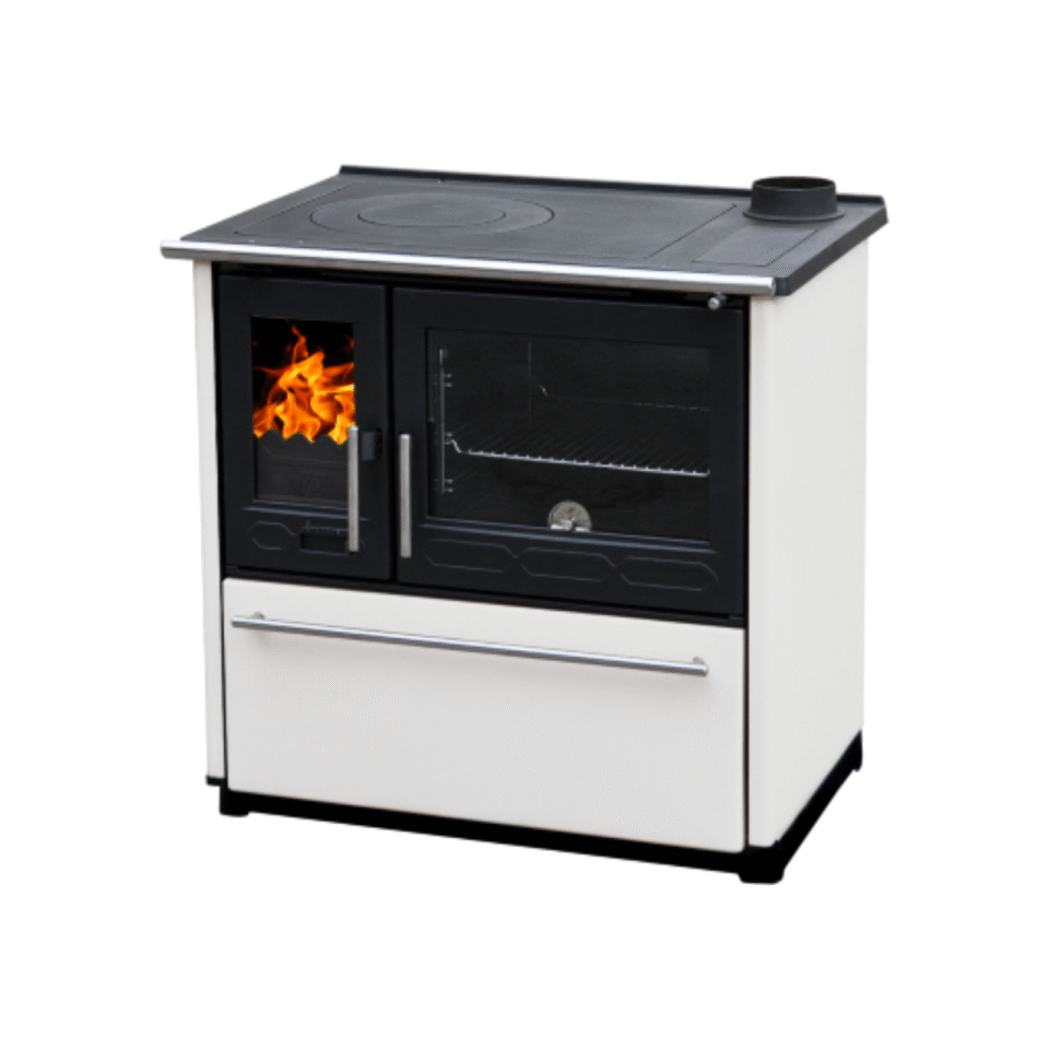 Plamen 850 Glas N Bijeli – Šporet na drva sa rernom (8 kW)