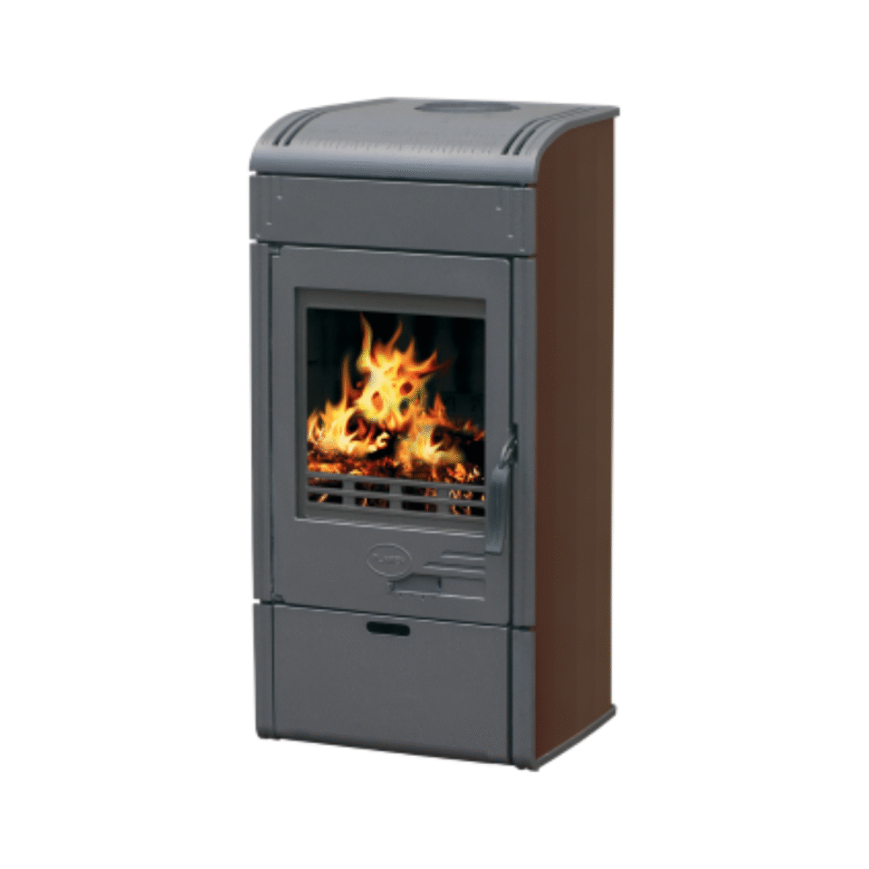 Plamen Vesta Smeđa – Peć na drva sa ostakljenim vratima (9 kW)